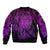 New Zealand Rugby Bomber Jacket Silver Fern All Black Mix Ta Moko Purple Style LT9 - Polynesian Pride