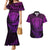 New Zealand Rugby Couples Matching Mermaid Dress and Hawaiian Shirt Silver Fern All Black Mix Ta Moko Purple Style LT9 Purple - Polynesian Pride