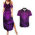 New Zealand Rugby Couples Matching Summer Maxi Dress and Hawaiian Shirt Silver Fern All Black Mix Ta Moko Purple Style LT9 Purple - Polynesian Pride