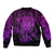 Personalised New Zealand Rugby Bomber Jacket Silver Fern All Black Mix Ta Moko Purple Style LT9 - Polynesian Pride