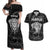 Personalised New Zealand Rugby Couples Matching Off Shoulder Maxi Dress and Hawaiian Shirt Aotearoa Ka Mate Haka All Black Mix Ta Moko White Style LT9 White - Polynesian Pride