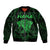 Personalised New Zealand Rugby Bomber Jacket Aotearoa Ka Mate Haka All Black Mix Ta Moko Green Style LT9 Unisex Green - Polynesian Pride