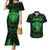 Personalised New Zealand Rugby Couples Matching Mermaid Dress and Hawaiian Shirt Aotearoa Ka Mate Haka All Black Mix Ta Moko Green Style LT9 Green - Polynesian Pride