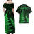 Personalised New Zealand Rugby Couples Matching Off Shoulder Maxi Dress and Hawaiian Shirt Aotearoa Ka Mate Haka All Black Mix Ta Moko Green Style LT9 - Polynesian Pride