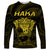 Personalised New Zealand Rugby Long Sleeve Shirt Aotearoa Ka Mate Haka All Black Mix Ta Moko Gold Style LT9 Unisex Gold - Polynesian Pride