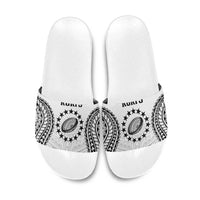World Rugby Cook Islands Slide Sandals Kukis Make History LT9 White - Polynesian Pride