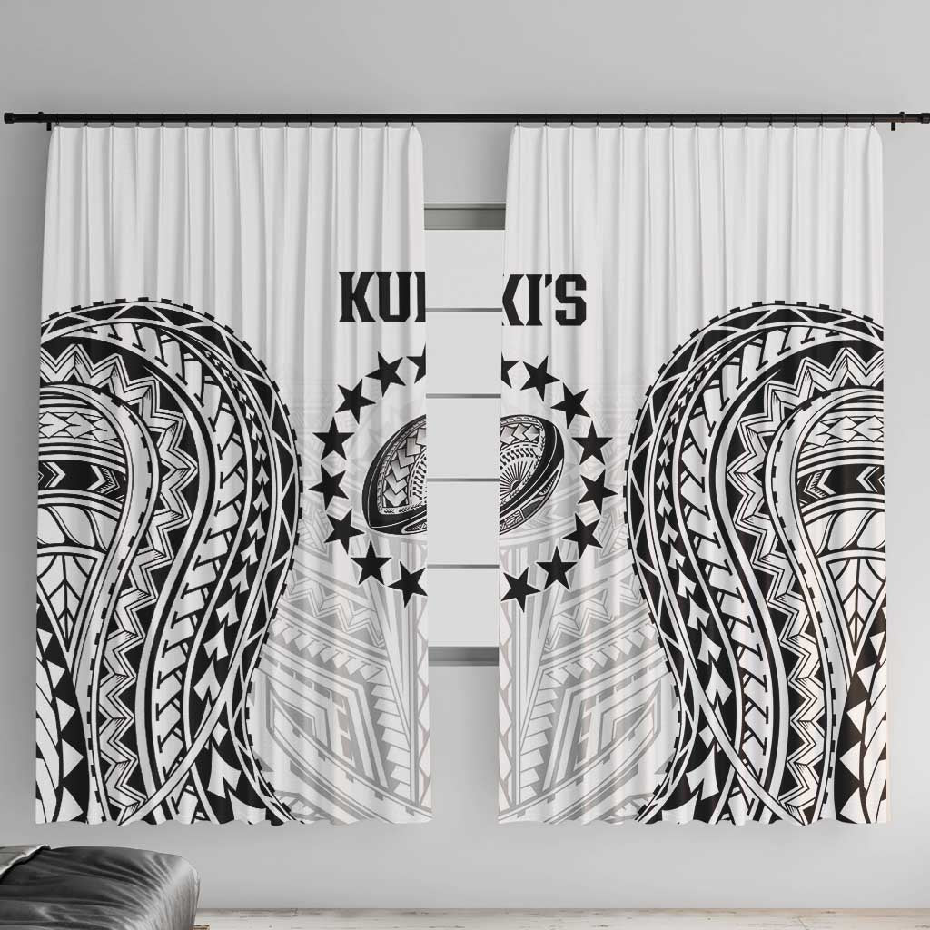 World Rugby Cook Islands Window Curtain Kukis Make History LT9 With Hooks White - Polynesian Pride