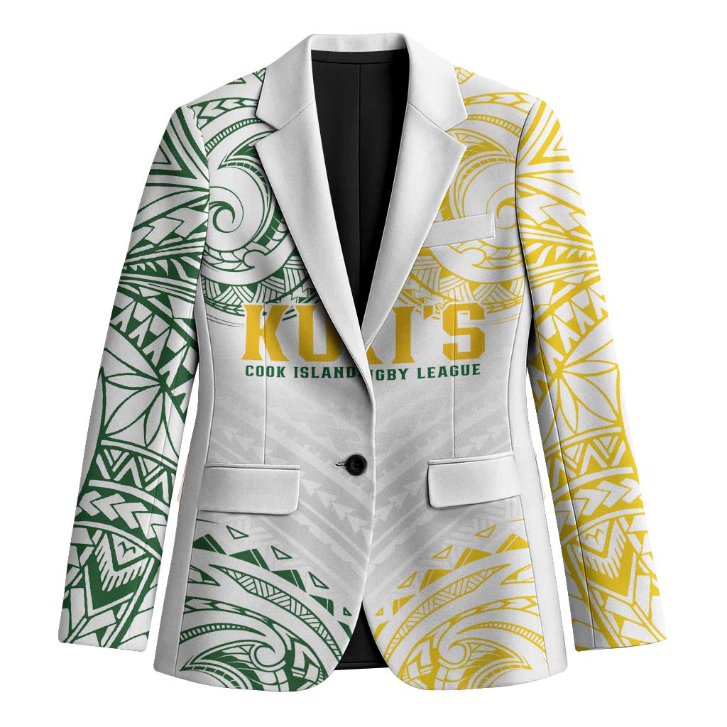 World Rugby Cook Islands Blazer White Polynesian Tribal Pattern LT9 Unisex White - Polynesian Pride
