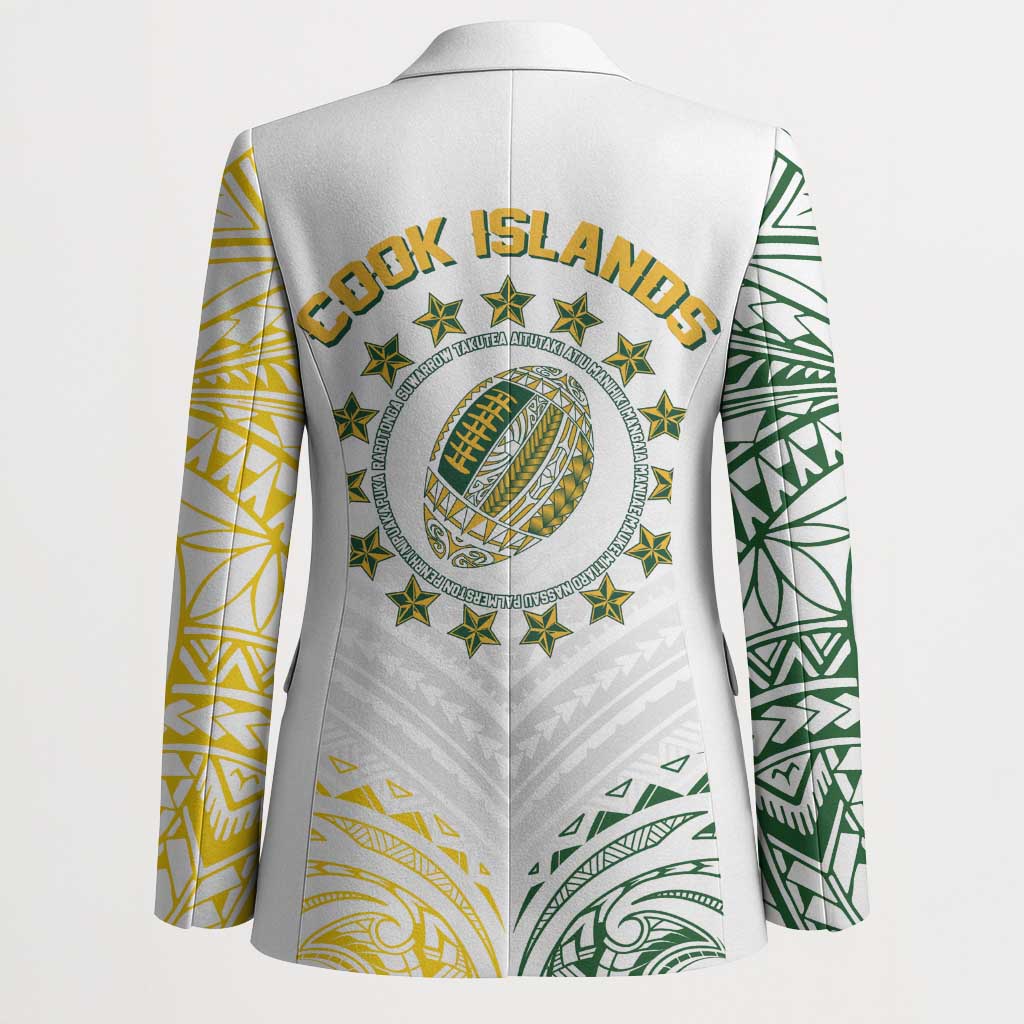 World Rugby Cook Islands Blazer White Polynesian Tribal Pattern LT9 - Polynesian Pride