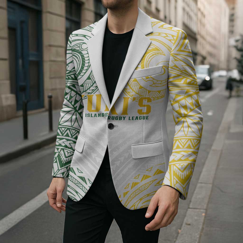World Rugby Cook Islands Blazer White Polynesian Tribal Pattern LT9 - Polynesian Pride