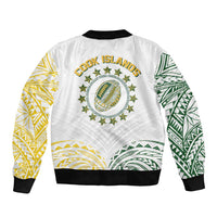 World Rugby Cook Islands Bomber Jacket White Polynesian Tribal Pattern LT9 - Polynesian Pride