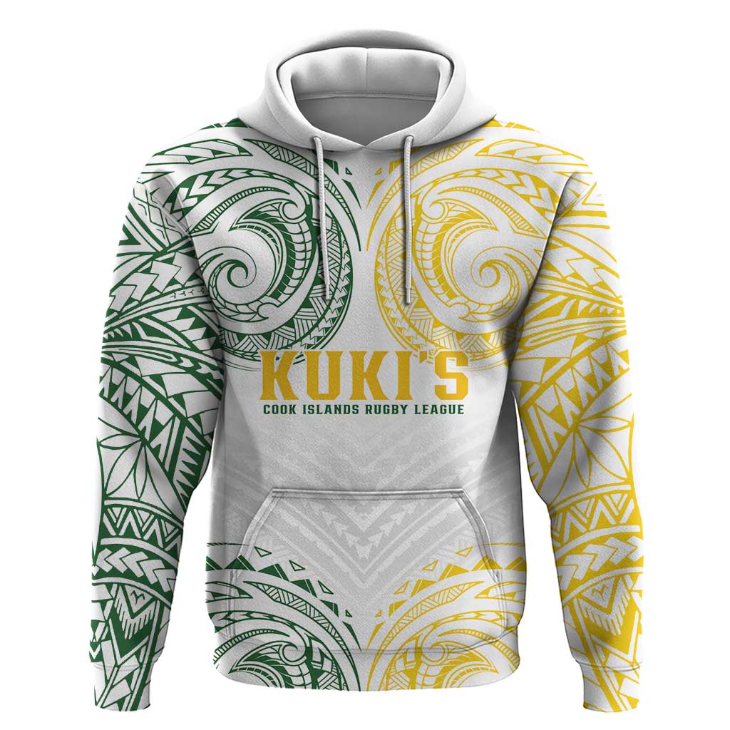 World Rugby Cook Islands Hoodie White Polynesian Tribal Pattern LT9 Pullover Hoodie White - Polynesian Pride