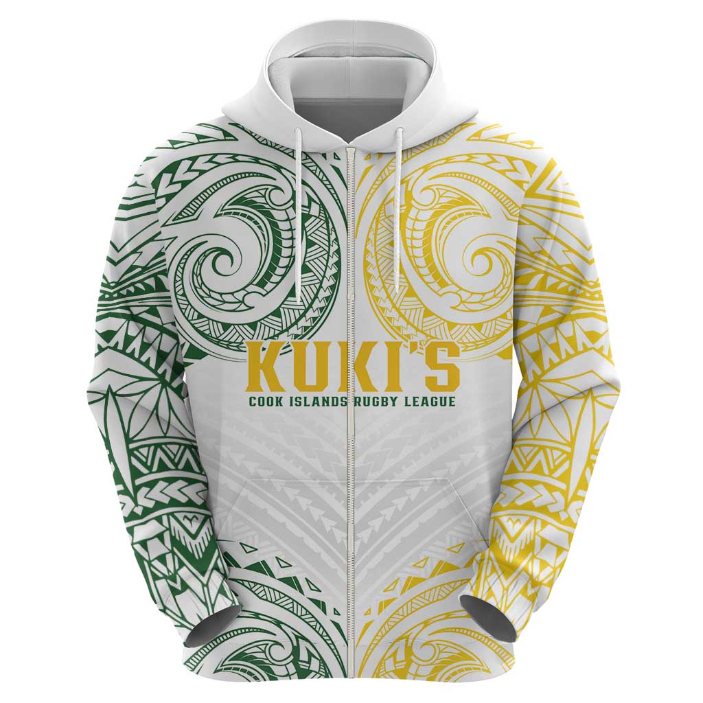 World Rugby Cook Islands Hoodie White Polynesian Tribal Pattern LT9 - Polynesian Pride