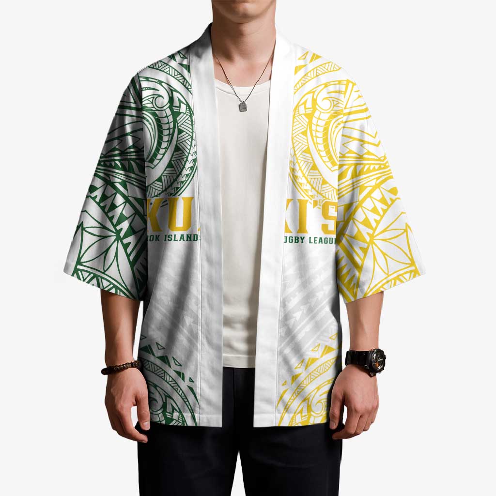 World Rugby Cook Islands Kimono White Polynesian Tribal Pattern LT9 - Polynesian Pride