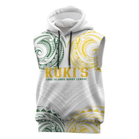 World Rugby Cook Islands Sleeveless Hoodie White Polynesian Tribal Pattern LT9 White - Polynesian Pride