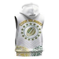 World Rugby Cook Islands Sleeveless Hoodie White Polynesian Tribal Pattern LT9 - Polynesian Pride