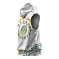 World Rugby Cook Islands Sleeveless Hoodie White Polynesian Tribal Pattern LT9 - Polynesian Pride