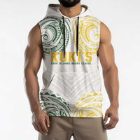 World Rugby Cook Islands Sleeveless Hoodie White Polynesian Tribal Pattern LT9 - Polynesian Pride