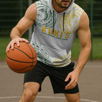 World Rugby Cook Islands Sleeveless Hoodie White Polynesian Tribal Pattern LT9 - Polynesian Pride