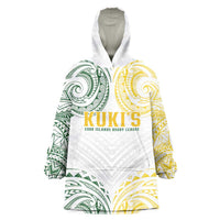World Rugby Cook Islands Wearable Blanket Hoodie White Polynesian Tribal Pattern LT9 One Size White - Polynesian Pride