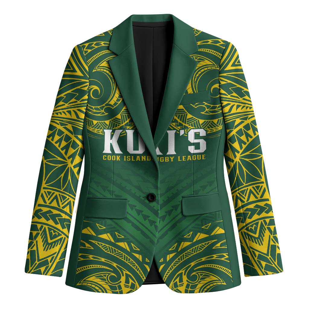 World Rugby Cook Islands Blazer Green Polynesian Tribal Pattern LT9 Unisex Green - Polynesian Pride