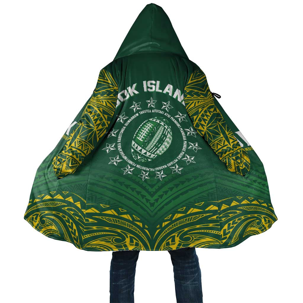 World Rugby Cook Islands Cloak Green Polynesian Tribal Pattern LT9 Unisex Green - Polynesian Pride