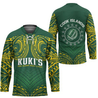World Rugby Cook Islands Hockey Jersey Green Polynesian Tribal Pattern LT9 - Polynesian Pride