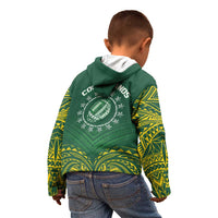World Rugby Cook Islands Kid Hoodie Green Polynesian Tribal Pattern LT9 - Polynesian Pride