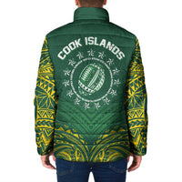World Rugby Cook Islands Padded Jacket Green Polynesian Tribal Pattern LT9 - Polynesian Pride