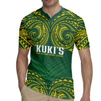 World Rugby Cook Islands Rugby Jersey Green Polynesian Tribal Pattern LT9 - Polynesian Pride
