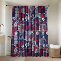 Guam Felis Pasgua Bathroom Set Pacific Patchwork Xmas Vibes LT9 Shower Curtain Only Blue - Polynesian Pride