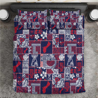 Guam Felis Pasgua Bedding Set Pacific Patchwork Xmas Vibes LT9 Blue - Polynesian Pride