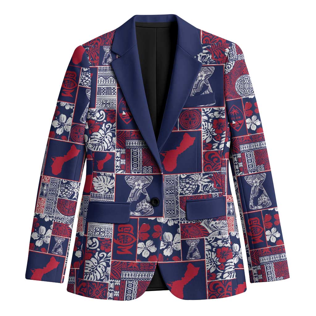 Guam Felis Pasgua Blazer Pacific Patchwork Xmas Vibes LT9 Unisex Blue - Polynesian Pride