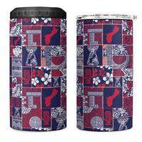 Guam Felis Pasgua 4 in 1 Can Cooler Tumbler Pacific Patchwork Xmas Vibes LT9 One Size: 16 oz Blue - Polynesian Pride