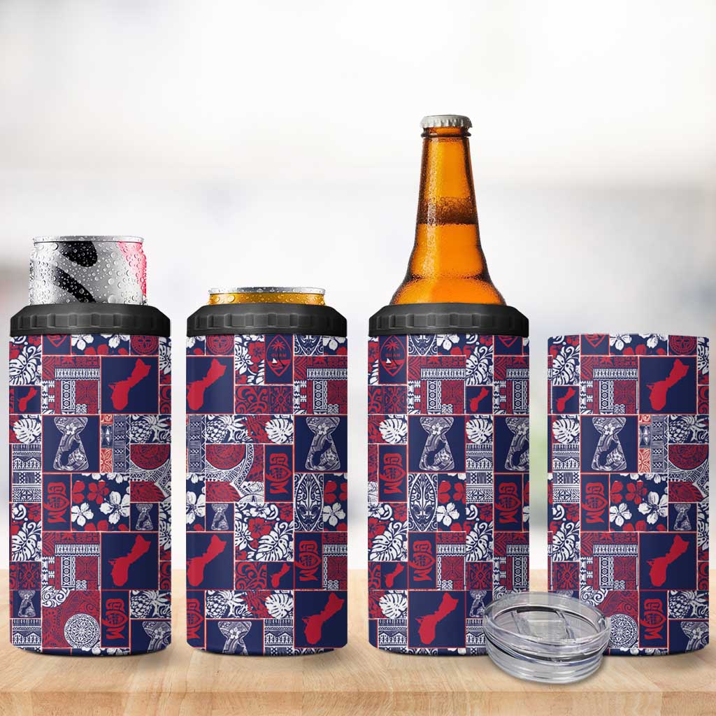 Guam Felis Pasgua 4 in 1 Can Cooler Tumbler Pacific Patchwork Xmas Vibes LT9 - Polynesian Pride