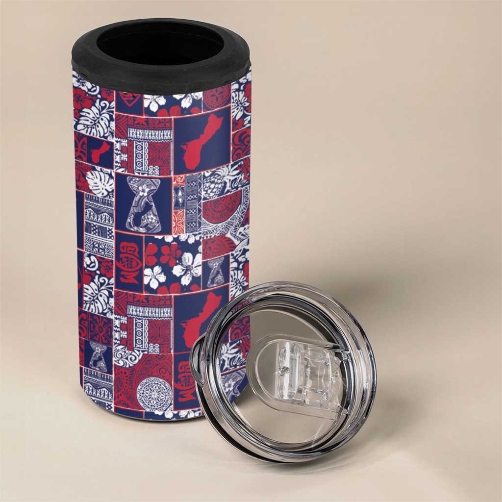 Guam Felis Pasgua 4 in 1 Can Cooler Tumbler Pacific Patchwork Xmas Vibes LT9 - Polynesian Pride