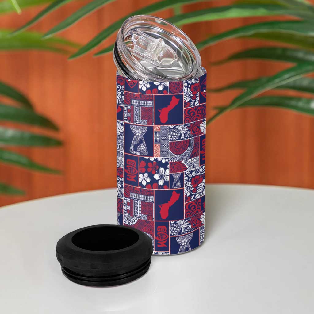 Guam Felis Pasgua 4 in 1 Can Cooler Tumbler Pacific Patchwork Xmas Vibes LT9 - Polynesian Pride