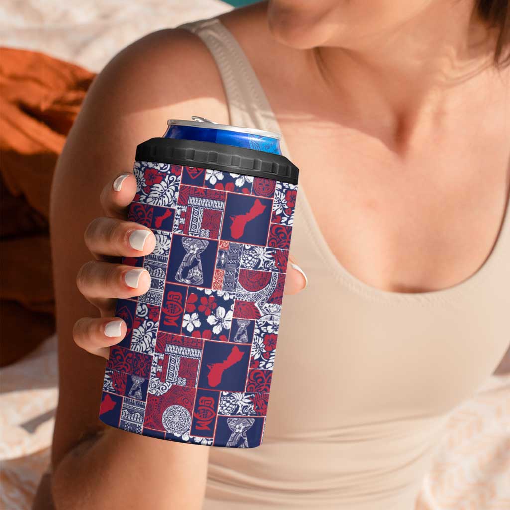 Guam Felis Pasgua 4 in 1 Can Cooler Tumbler Pacific Patchwork Xmas Vibes LT9 - Polynesian Pride