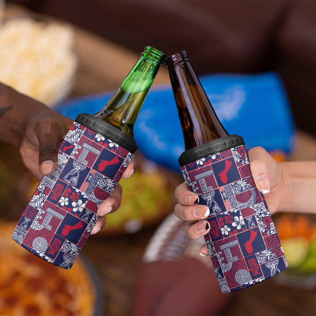 Guam Felis Pasgua 4 in 1 Can Cooler Tumbler Pacific Patchwork Xmas Vibes LT9 - Polynesian Pride