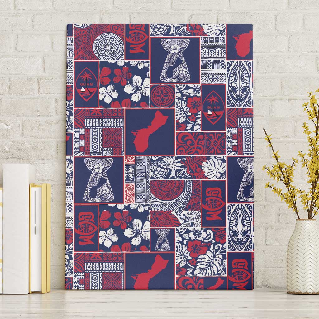 Guam Felis Pasgua Canvas Wall Art Pacific Patchwork Xmas Vibes LT9 Without Frame Blue - Polynesian Pride
