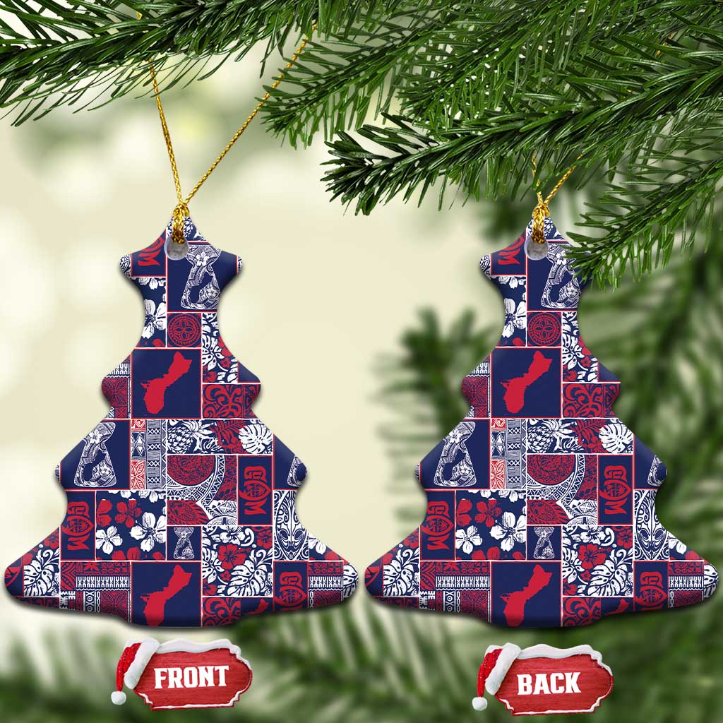 Guam Felis Pasgua Ceramic Ornament Pacific Patchwork Xmas Vibes LT9 Christmas Tree Blue - Polynesian Pride