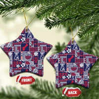 Guam Felis Pasgua Ceramic Ornament Pacific Patchwork Xmas Vibes LT9 Star Blue - Polynesian Pride