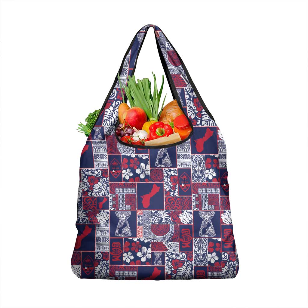 Guam Felis Pasgua Grocery Bag Pacific Patchwork Xmas Vibes LT9 1-pack One Size Blue - Polynesian Pride
