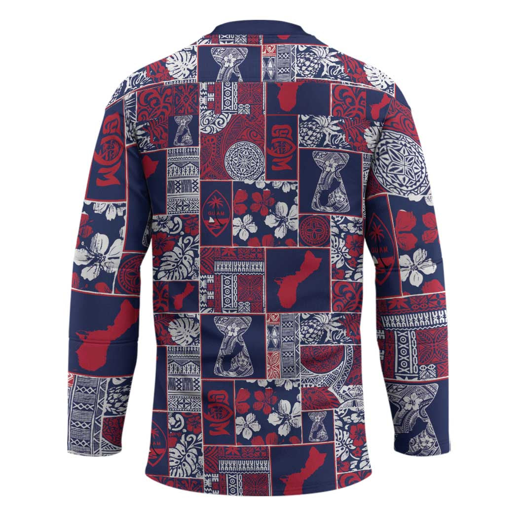 Guam Felis Pasgua Hockey Jersey Pacific Patchwork Xmas Vibes LT9 - Polynesian Pride