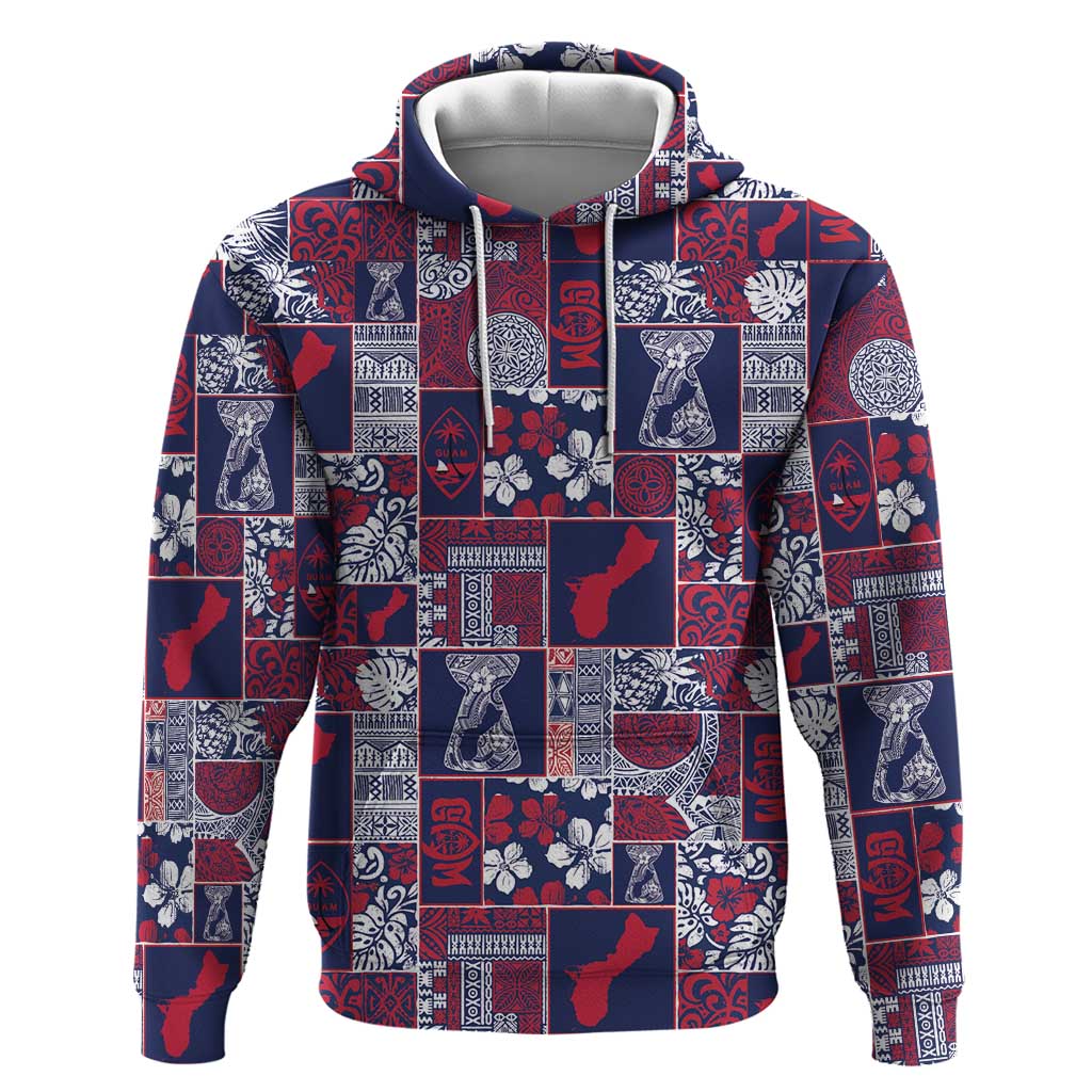 Guam Felis Pasgua Hoodie Pacific Patchwork Xmas Vibes LT9 Pullover Hoodie Blue - Polynesian Pride