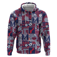 Guam Felis Pasgua Hoodie Pacific Patchwork Xmas Vibes LT9 Pullover Hoodie Blue - Polynesian Pride