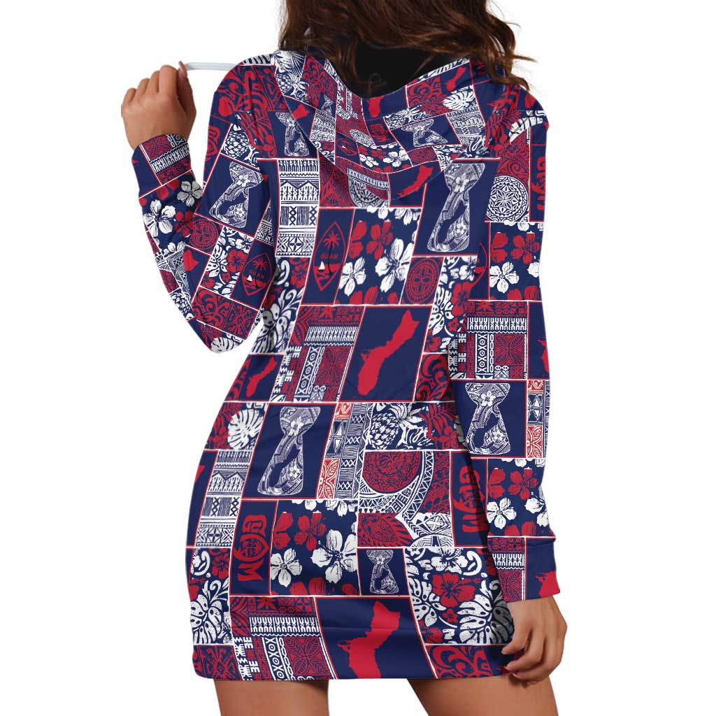 Guam Felis Pasgua Hoodie Dress Pacific Patchwork Xmas Vibes LT9 - Polynesian Pride