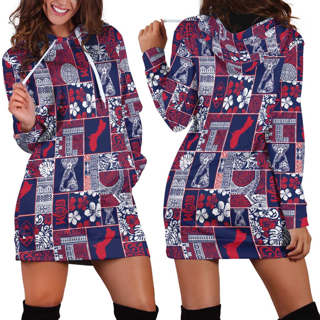 Guam Felis Pasgua Hoodie Dress Pacific Patchwork Xmas Vibes LT9 - Polynesian Pride