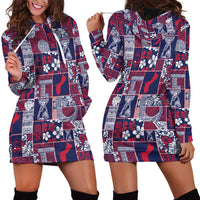 Guam Felis Pasgua Hoodie Dress Pacific Patchwork Xmas Vibes LT9 - Polynesian Pride
