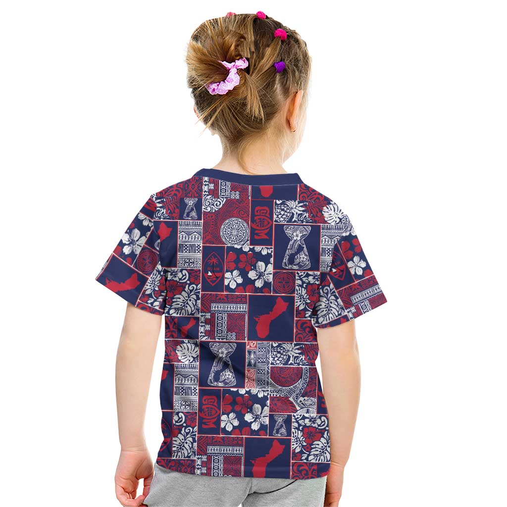 Guam Felis Pasgua Kid T Shirt Pacific Patchwork Xmas Vibes LT9 - Polynesian Pride